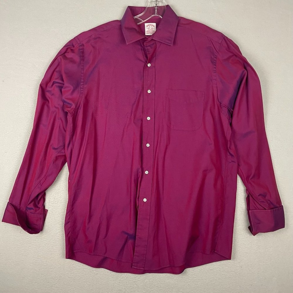 Vintage Brooks Brothers Dress Shirt Men's Size 16-5 Purple Color Changing French